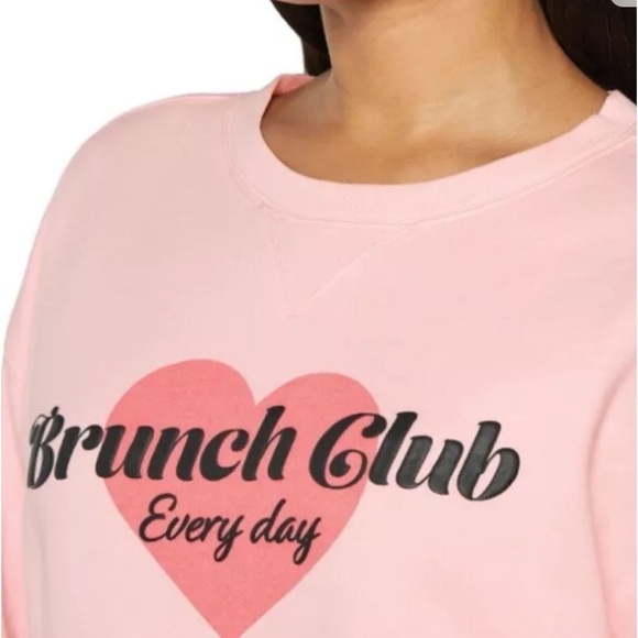 NWT WILD FOX Long Sleeve Pink Heart Brunch Club Sweatshirt Size X-Large - Picture 4 of 5